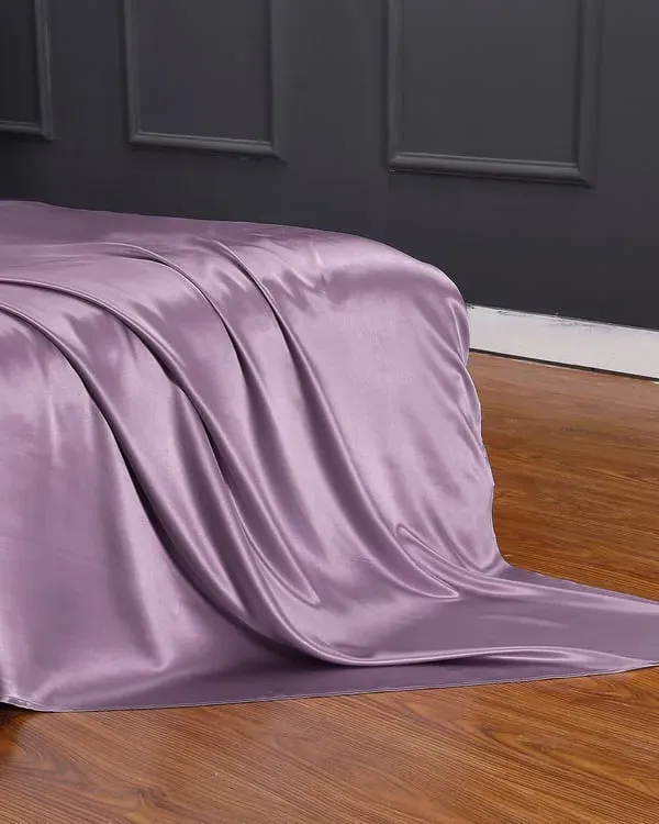 Grade 6A Silk Flat Bed Sheet - Lavender alternate view