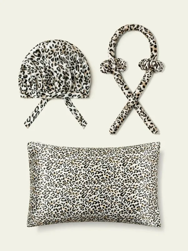 Leopard Print King Size Silk Sleep Set - Dawn Leopard, Mulberry Silk product