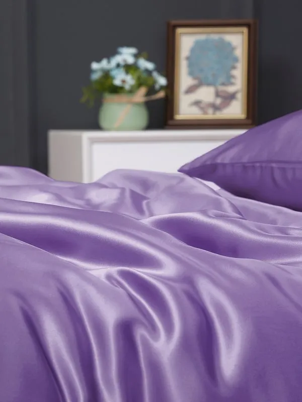 LILYSILK 22 Momme Charmeuse Silk Single Duvet Cover - Purple alternate view