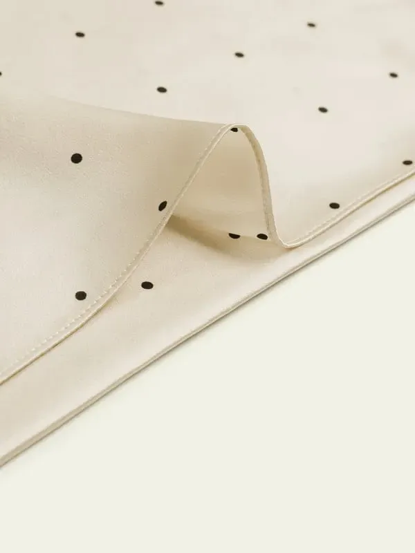 Polka Dot Silk Charmeuse King Size Pillowcase - Champagne alternate view
