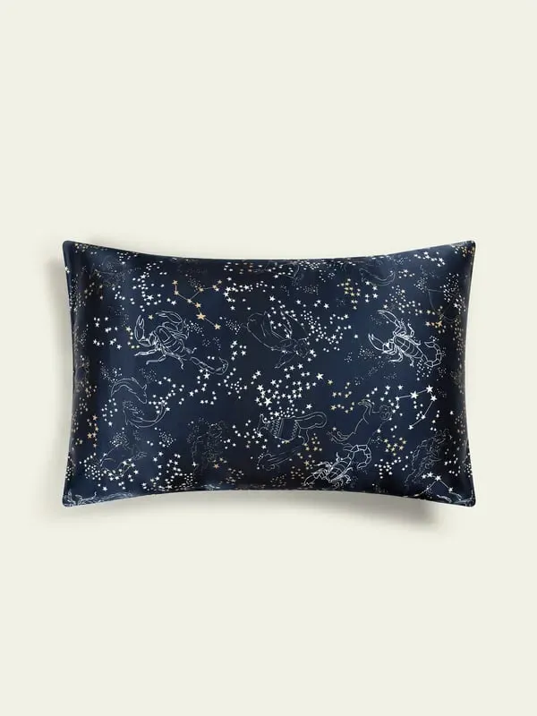 Scorpio Zodiac Square Pillowcase - Deep Blue, Charmeuse Silk product