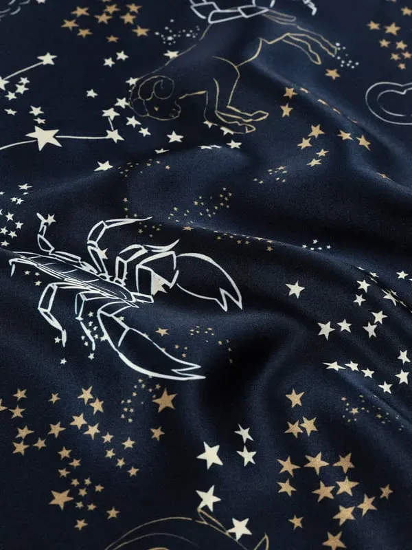 Scorpio Zodiac Standard Pillowcase - Blue, Charmeuse Silk alternate view