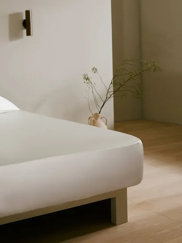 Seamless Mulberry Silk Fitted Sheet Double - Natural White product