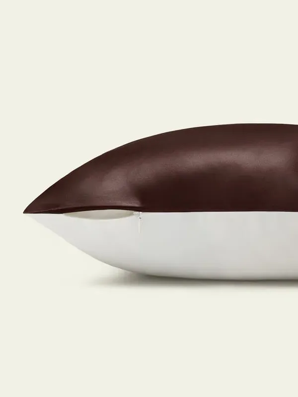 Sensa-Duo Standard Pillowcase 19 Momme - Dark Brown, Silk Cotton alternate view