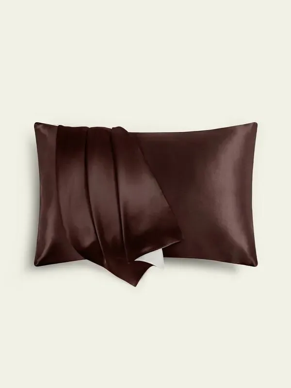 Sensa-Duo Standard Pillowcase 19 Momme - Dark Brown, Silk Cotton product