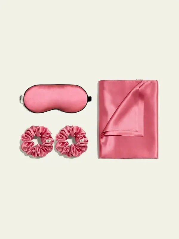 Serenity Silk Sleep Set - Ruby Pink product