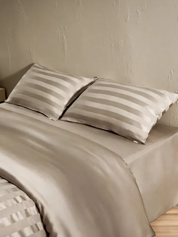 Silk Charmeuse Double Flat Sheet - Nimbus Gray product