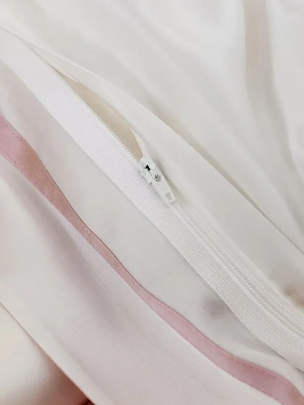 Silk Envelope Pillowcase with Contrast Trim - Rosy Pink alternate view