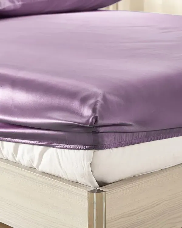 Silk Fitted Sheet Single - Lavender, Mulberry Silk alternate view