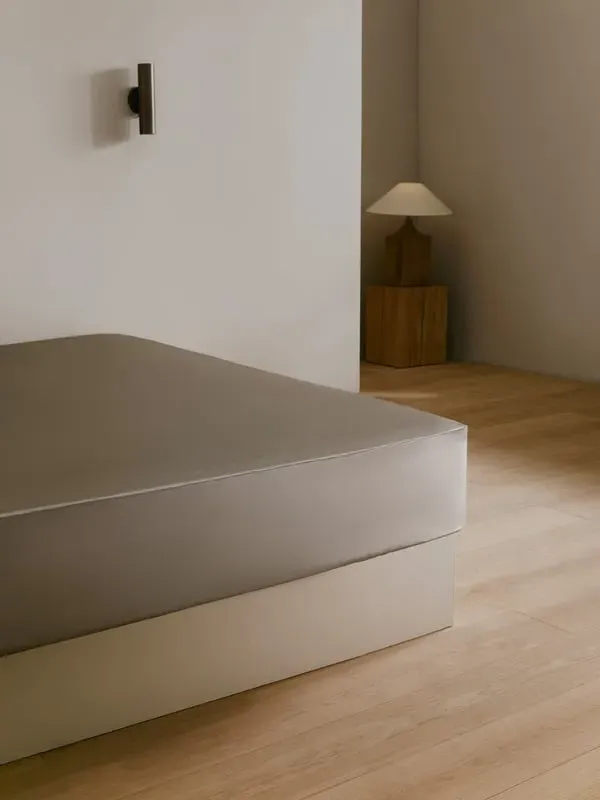 Silk Fitted Sheet Super King - Silver Grey, Silk product