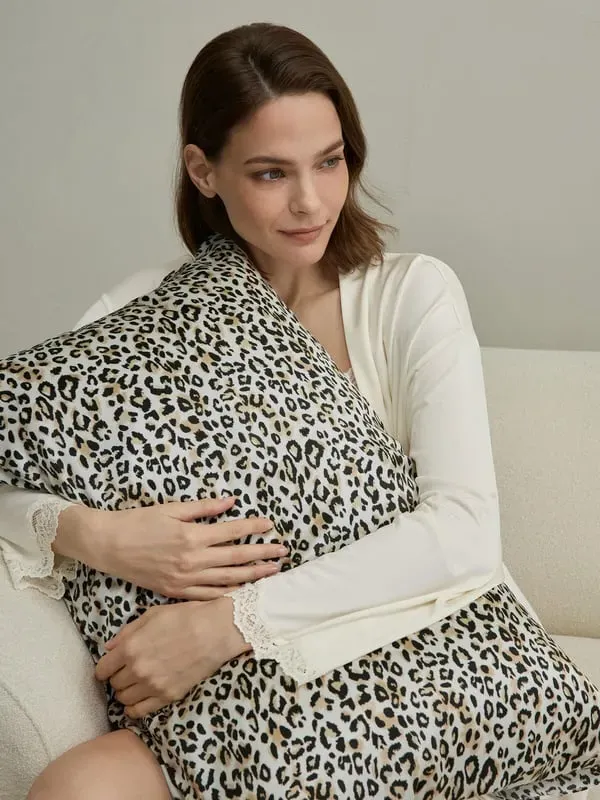 Silk Leopard Envelope Pillowcase - Dawn Leopard, Mulberry Silk product