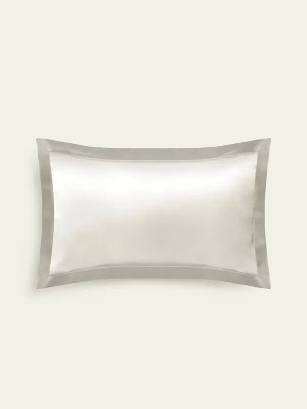Silk Pillowcase Envelope Closure Square - Pale Gray, Silk product