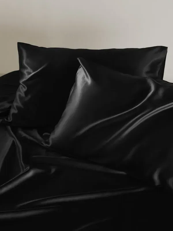 Silk Pillowcase Set of 2 - Black, Charmeuse Silk product