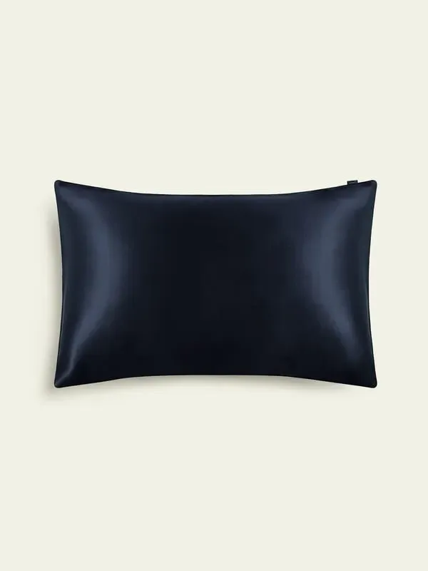 Silk Pillowcase Square - Navy Blue, 100% Pure Silk product