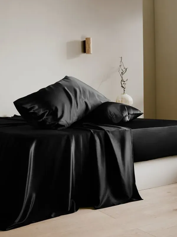 Silk Pillowcase Standard - Black, Mulberry Silk alternate view