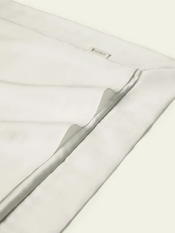 Silk Pillowcase with Border Detail - Navy Blue alternate view