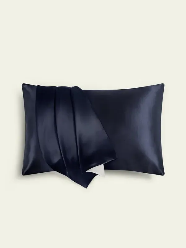 Silk Pillowcase with Hidden YKK Zipper - Navy Blue product