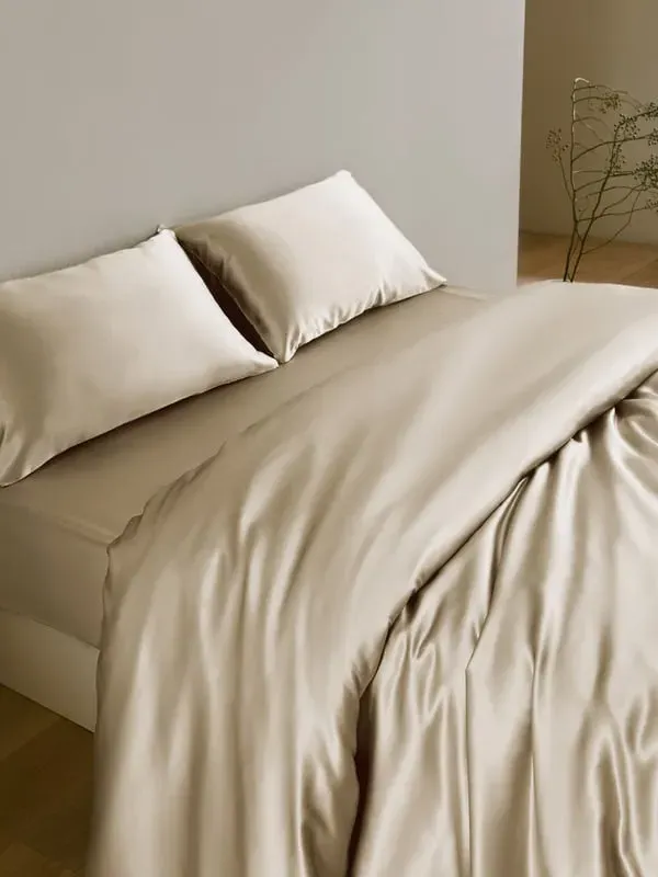 Silk Pillowcases 2-Pack King Size with Envelope Closure - Gravel Gold alternate view