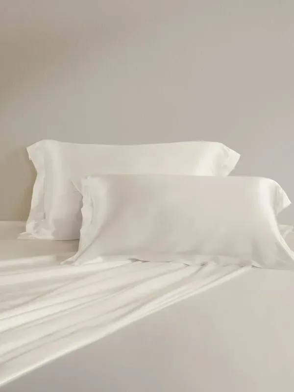 Silk Pillowcases 25MM 2-Pack Square - Natural White, Silk product
