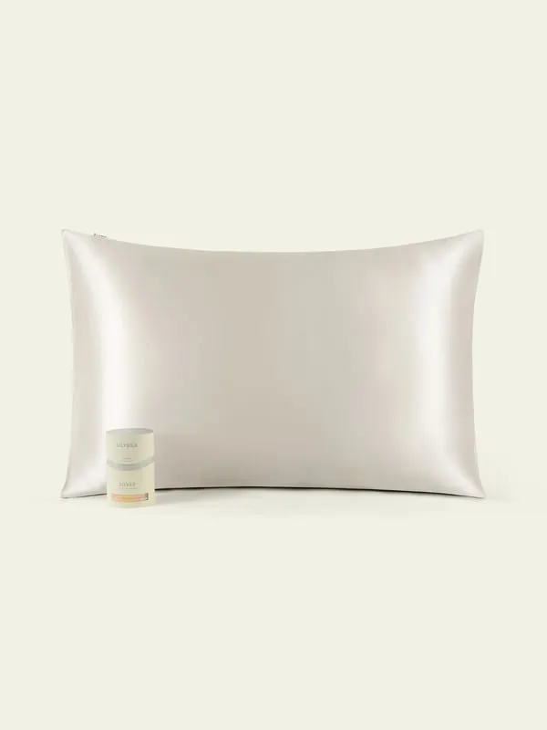 Silver Ion Silk Pillowcase Antibacterial - Pale Gray product