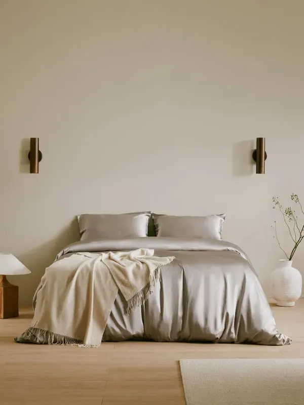 Single Duvet Cover - Silver Grey, Silk product