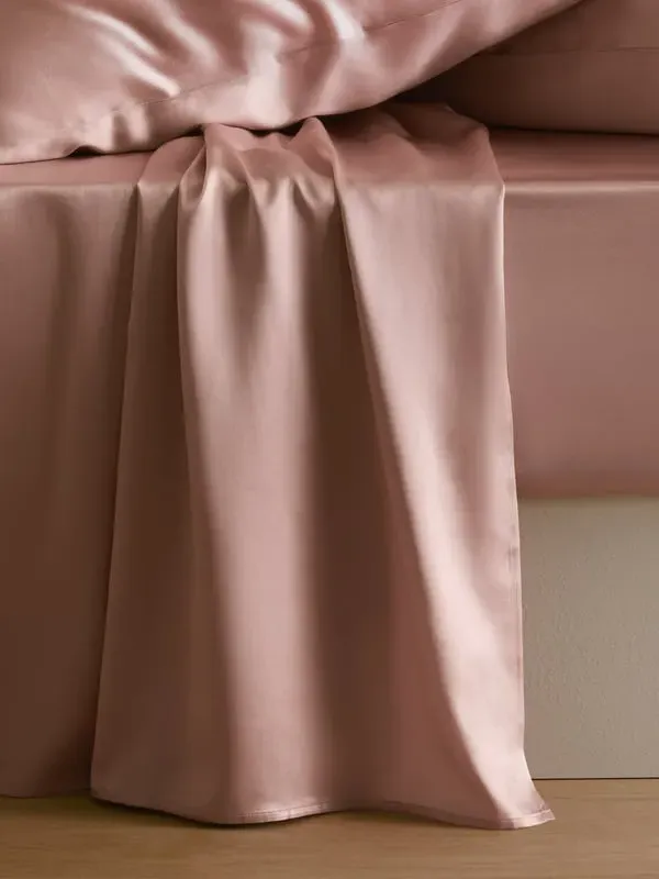 Single Silk Flat Sheet - Rosy Pink product