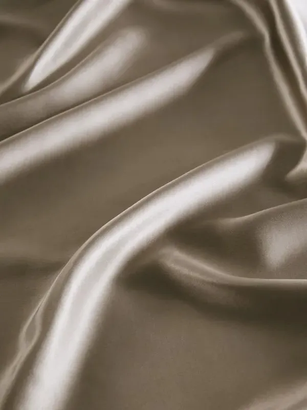 Single Silk Flat Sheet - Silver Grey, Mulberry Silk alternate view