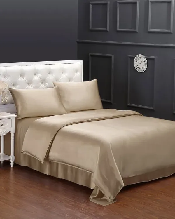 Super King Size Silk Duvet Cover 400 Thread Count - Taupe product