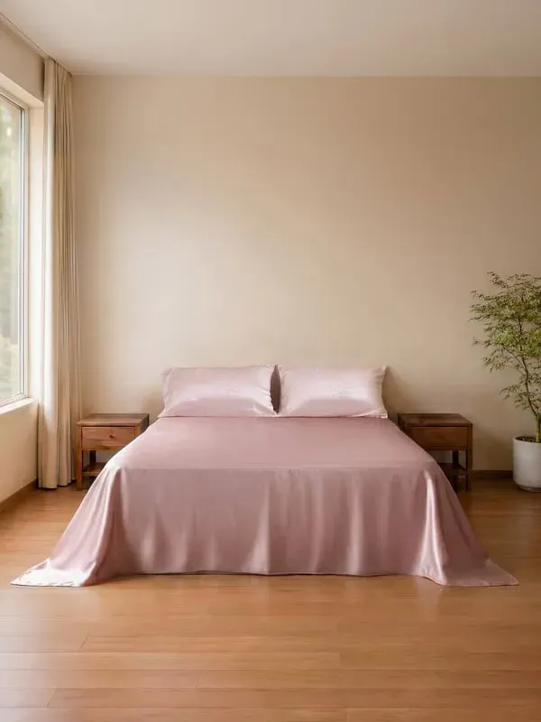 YING Single Silk Charmeuse Flat Sheet - Rosy Pink product