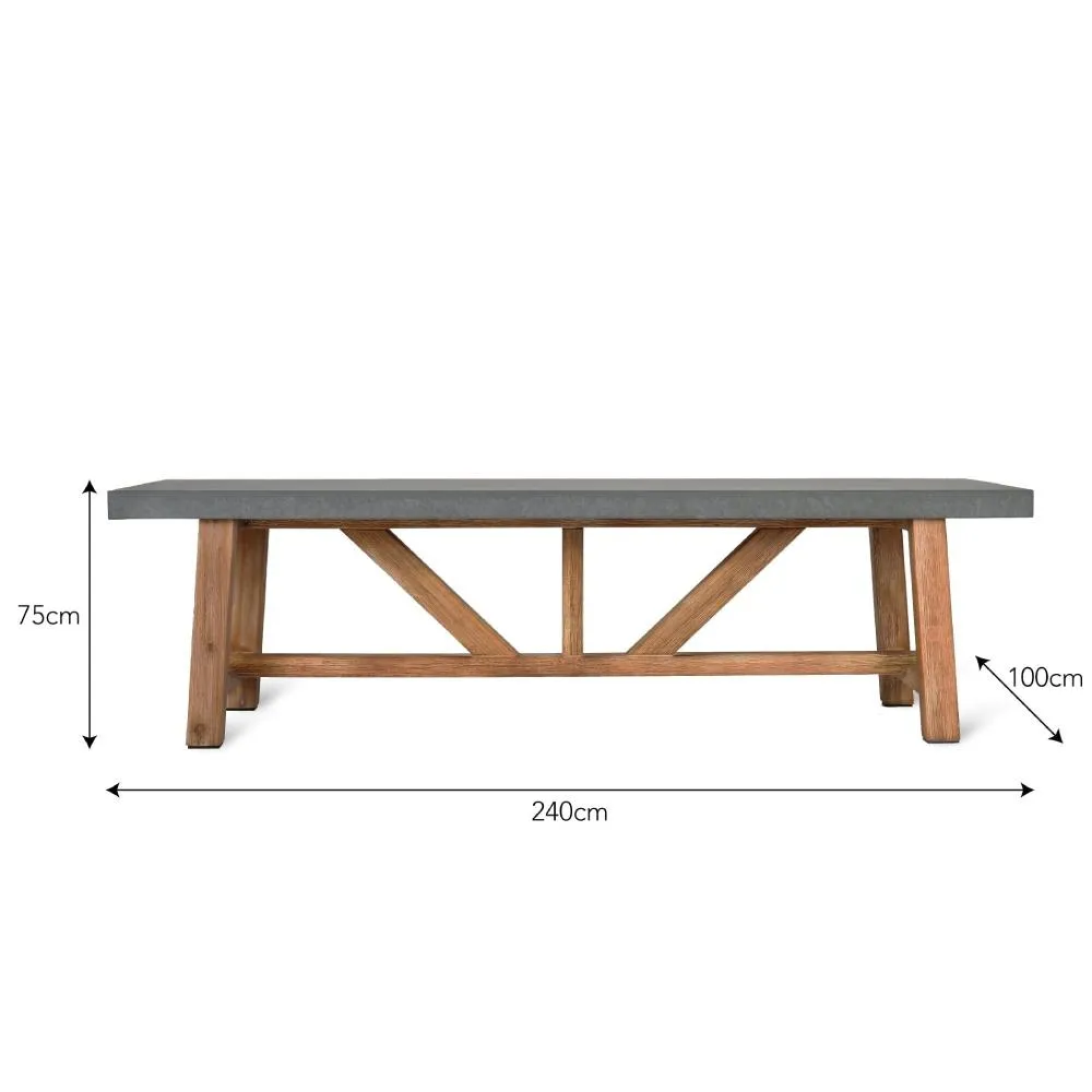 Cement Fibre Large Dining Table - Acacia Wood product