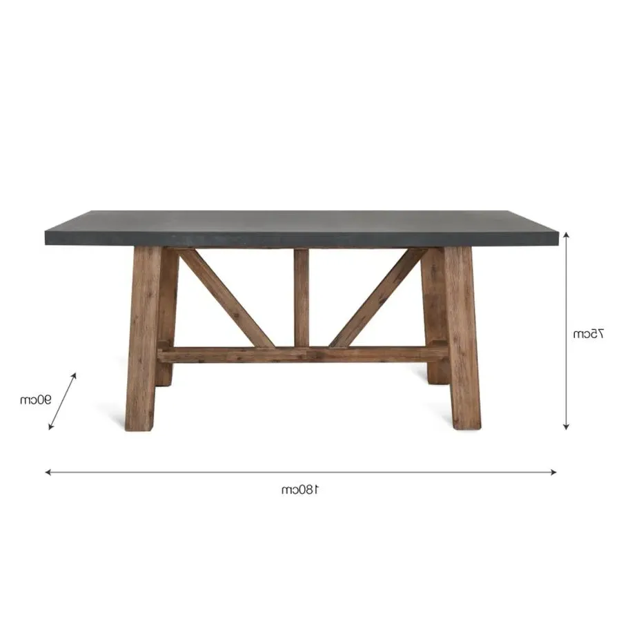 Cement Fibre Small Dining Table - Acacia Wood product