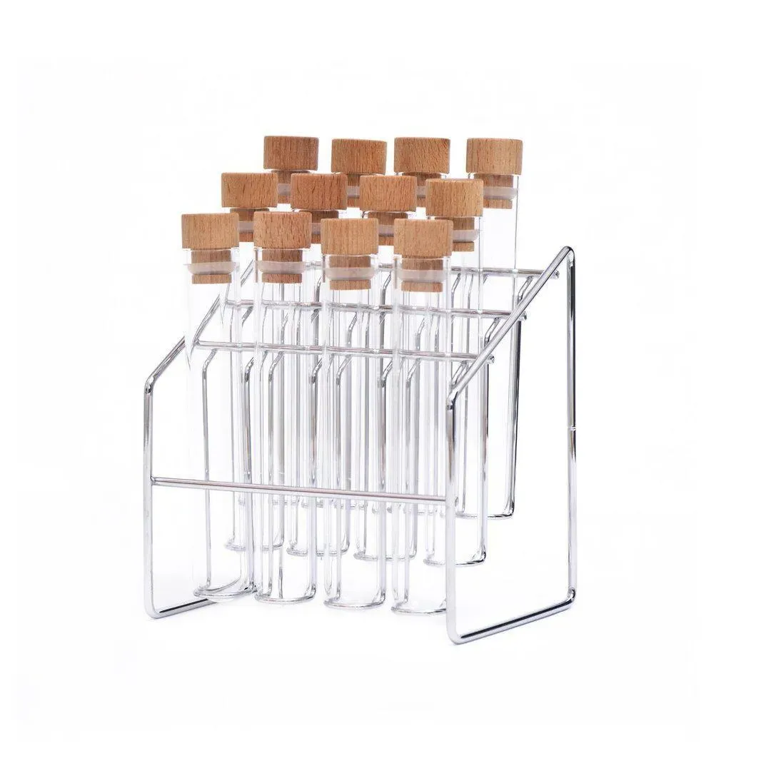 12-Tube Spice Rack with Stand - Clear, Glass