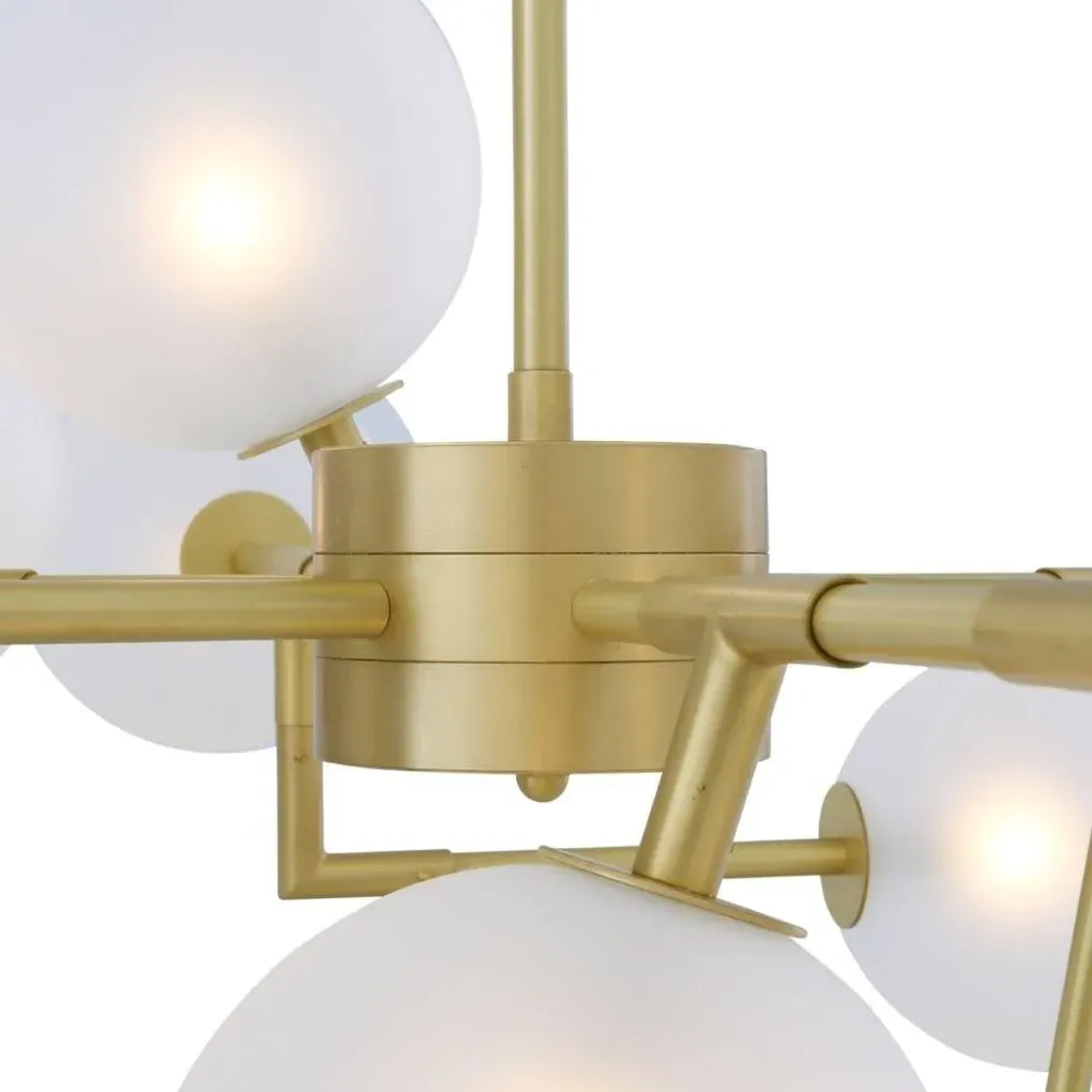 18-Light Globe Chandelier - Satin Brass, Glass