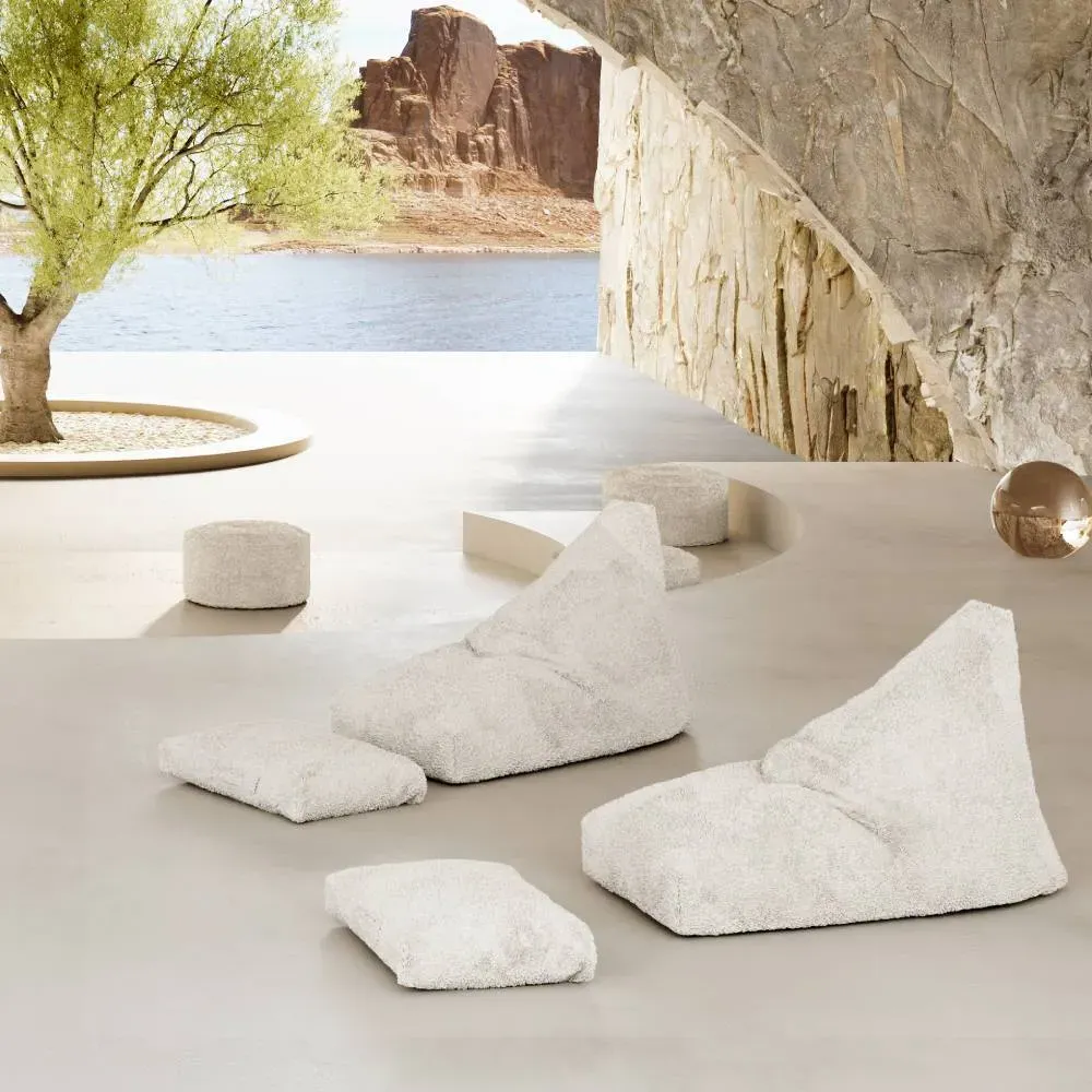 2-Piece Beanbag Lounger Set - Teddy