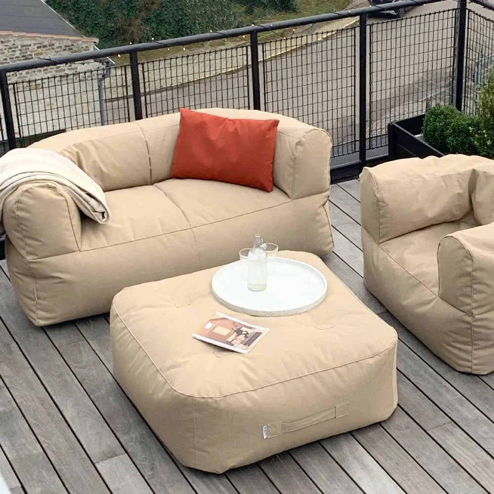 2-Seater Outdoor Sofa Round Design - Taupe