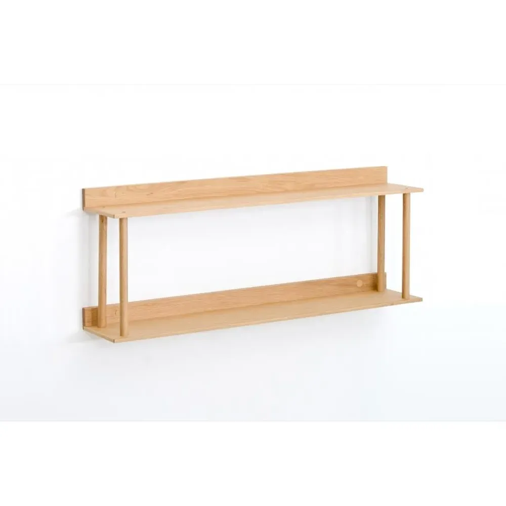 2-Tier Wall Shelf - Natural Oak