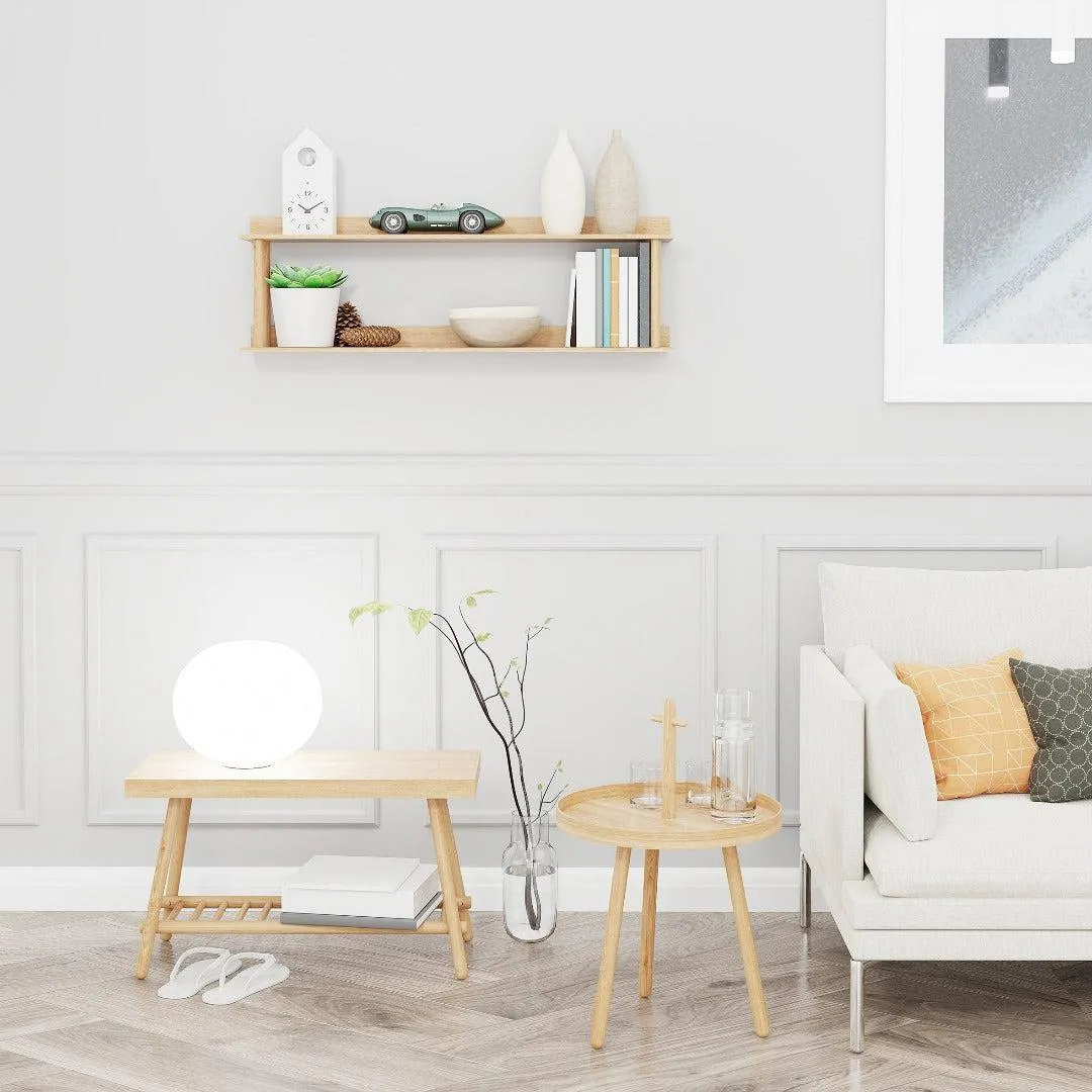 2-Tier Wall Shelf - Natural Oak