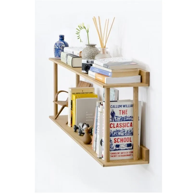 2-Tier Wall Shelf - Natural Oak