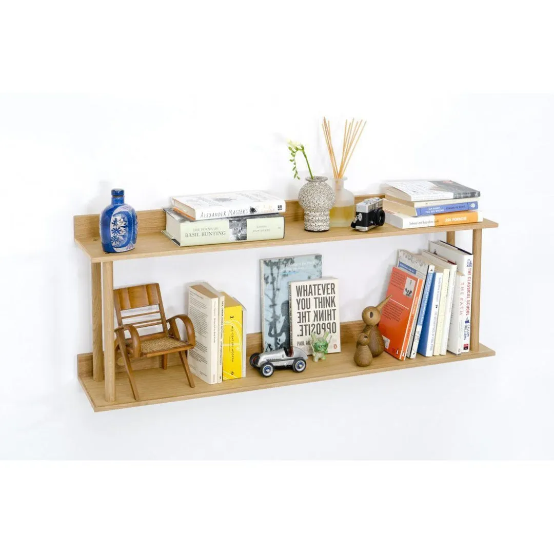2-Tier Wall Shelf - Natural Oak