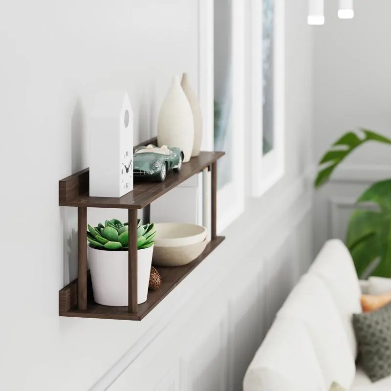 2-Tier Wall Shelf - Walnut