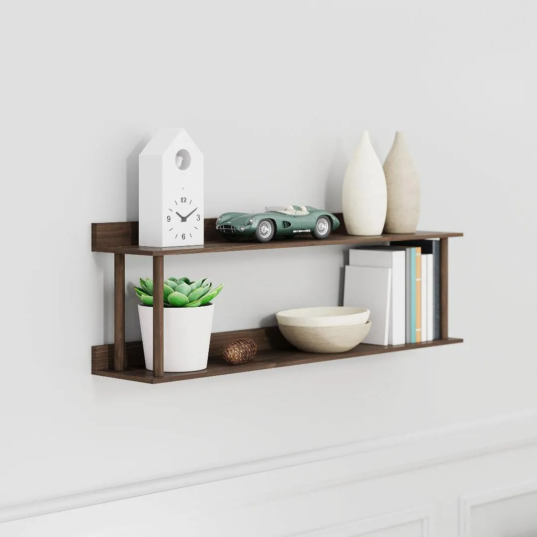 2-Tier Wall Shelf - Walnut