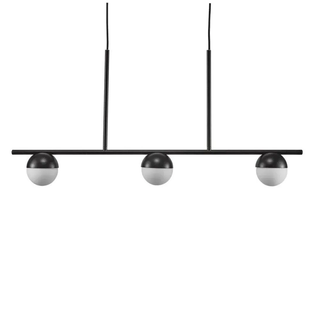 3-Light Island Pendant Light - Black, Glass
