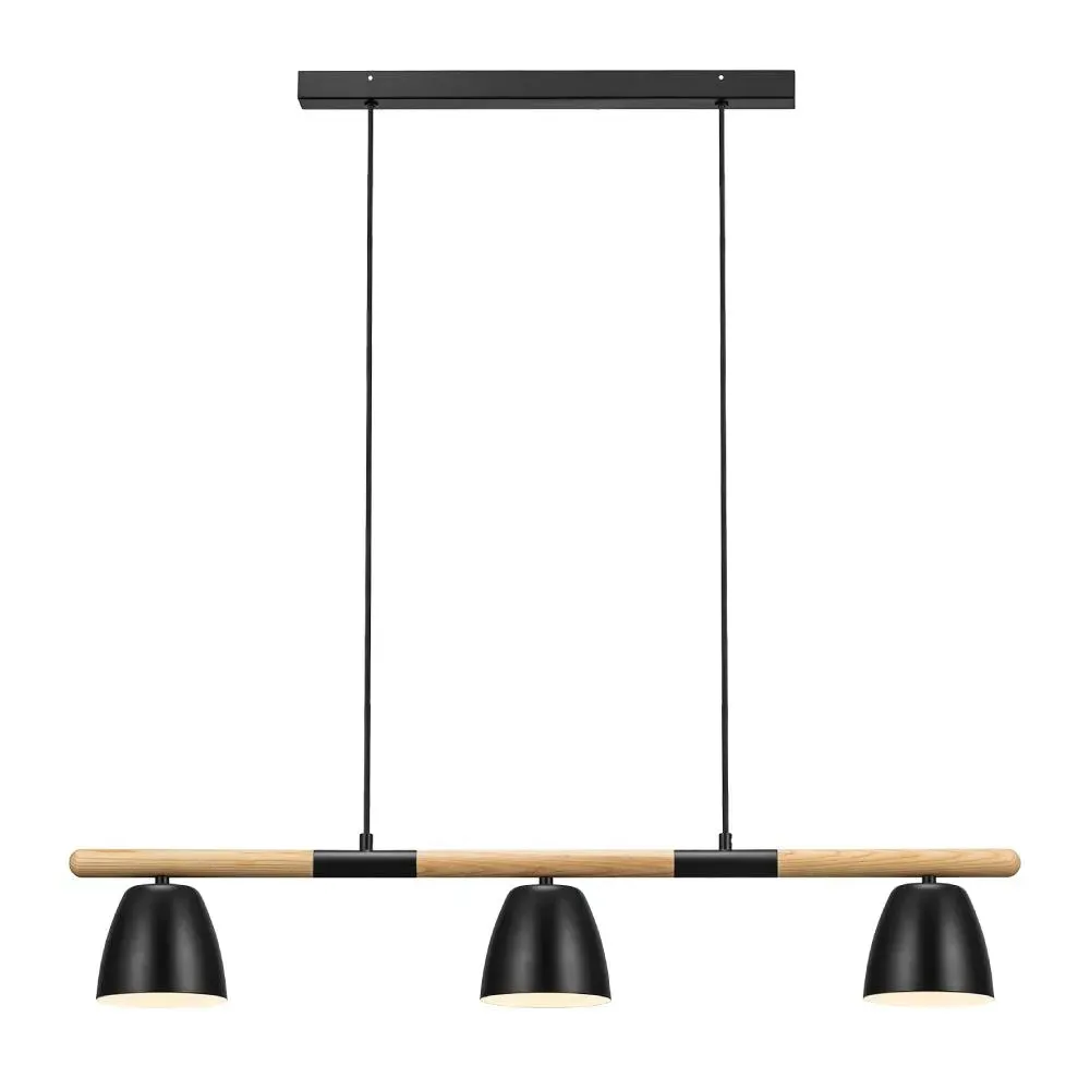 3-Light Island Pendant Light - Wood, Metal