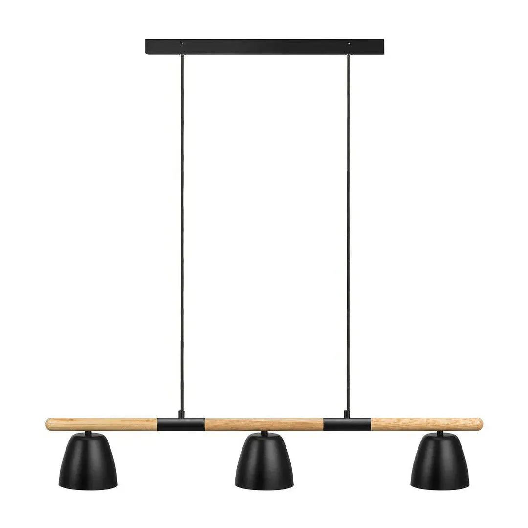 3-Light Island Pendant Light - Wood, Metal