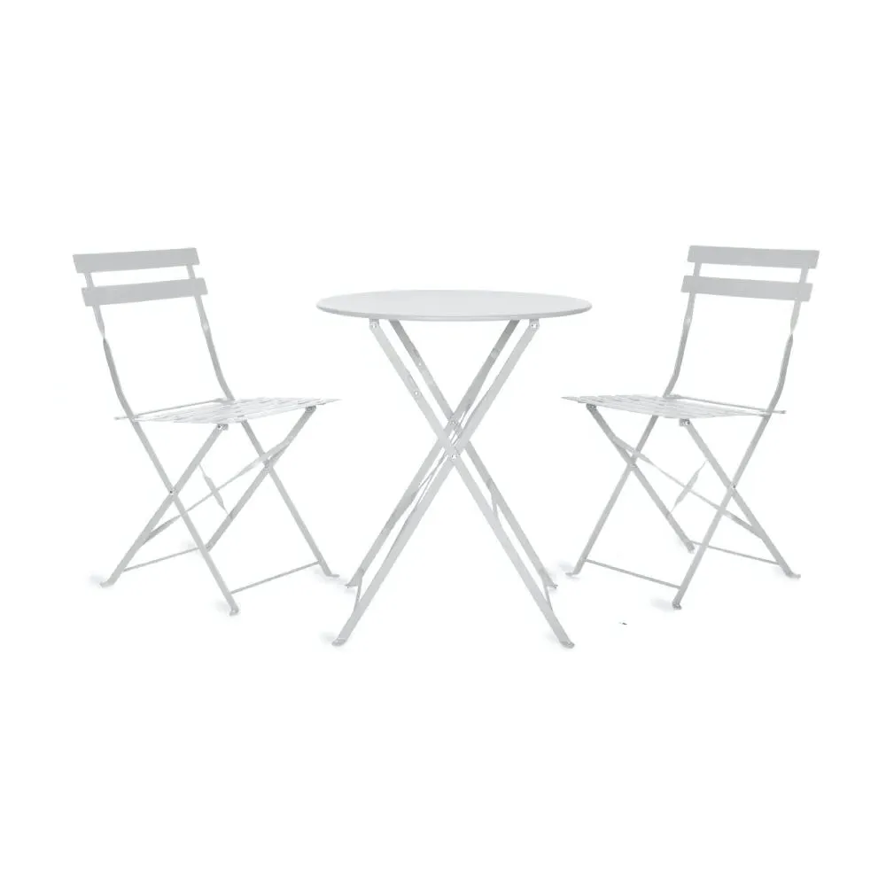 3-Piece Folding Bistro Set - Chalk, Steel