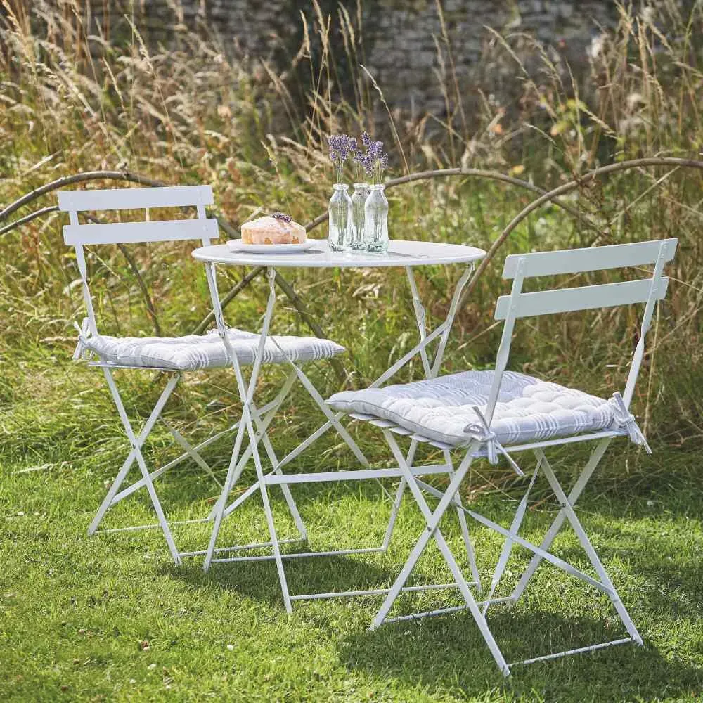 3-Piece Folding Bistro Set - Chalk, Steel