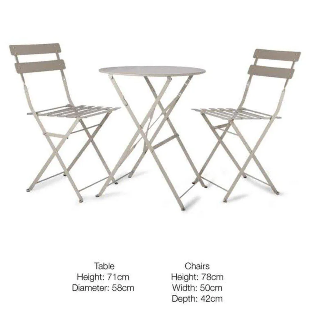 3-Piece Folding Bistro Set - Clay, Steel