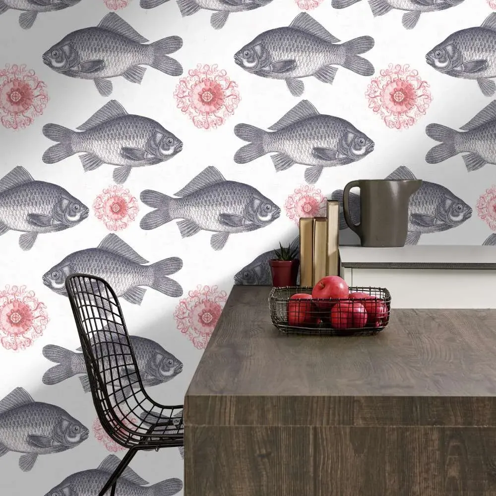 3-Roll Fish Wallpaper Set - Neutral, Paper image