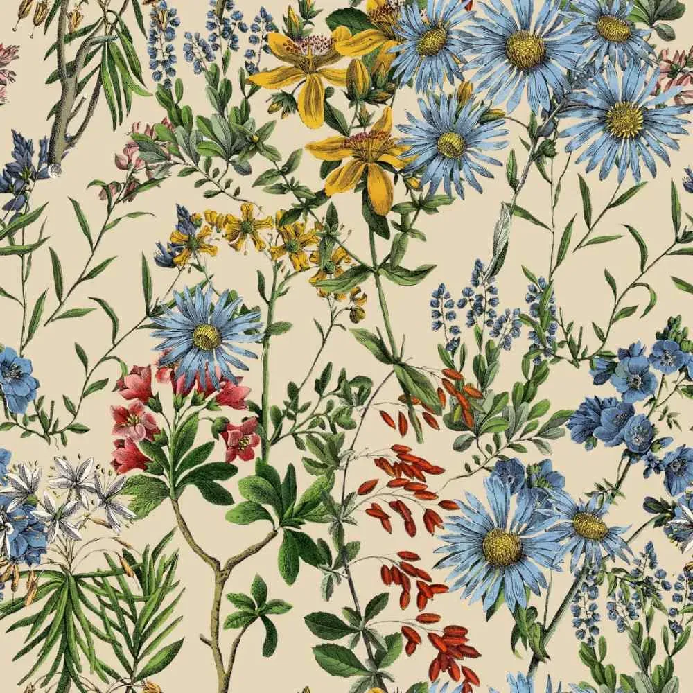 3-Roll Floral Wallpaper Set - Taupe