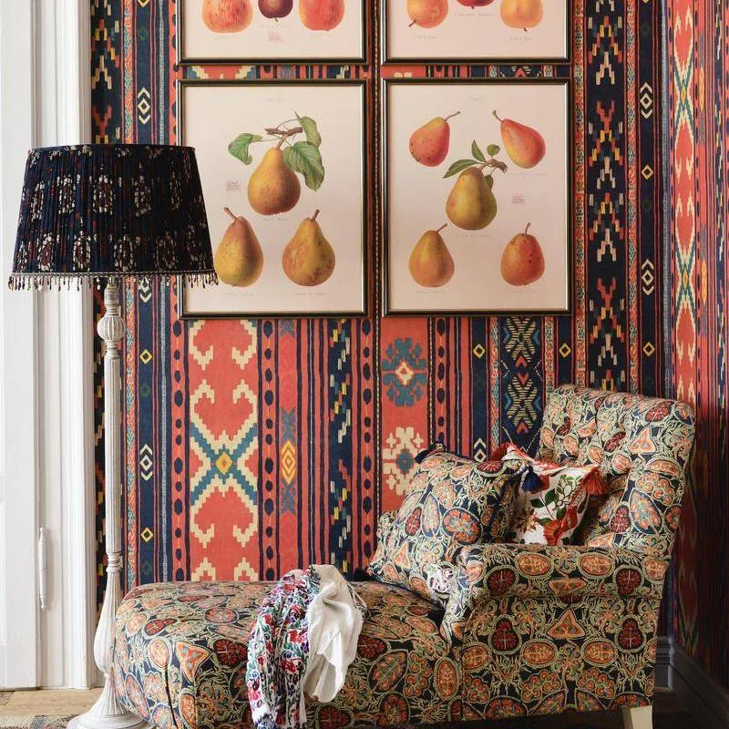 3-Roll Heritage Wallpaper Set - Geometric Pattern